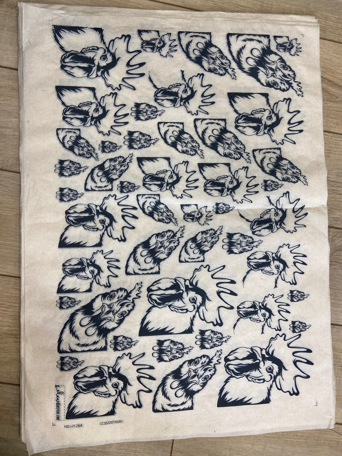 Chickens Peeking  - Underglaze Transfer Sheet