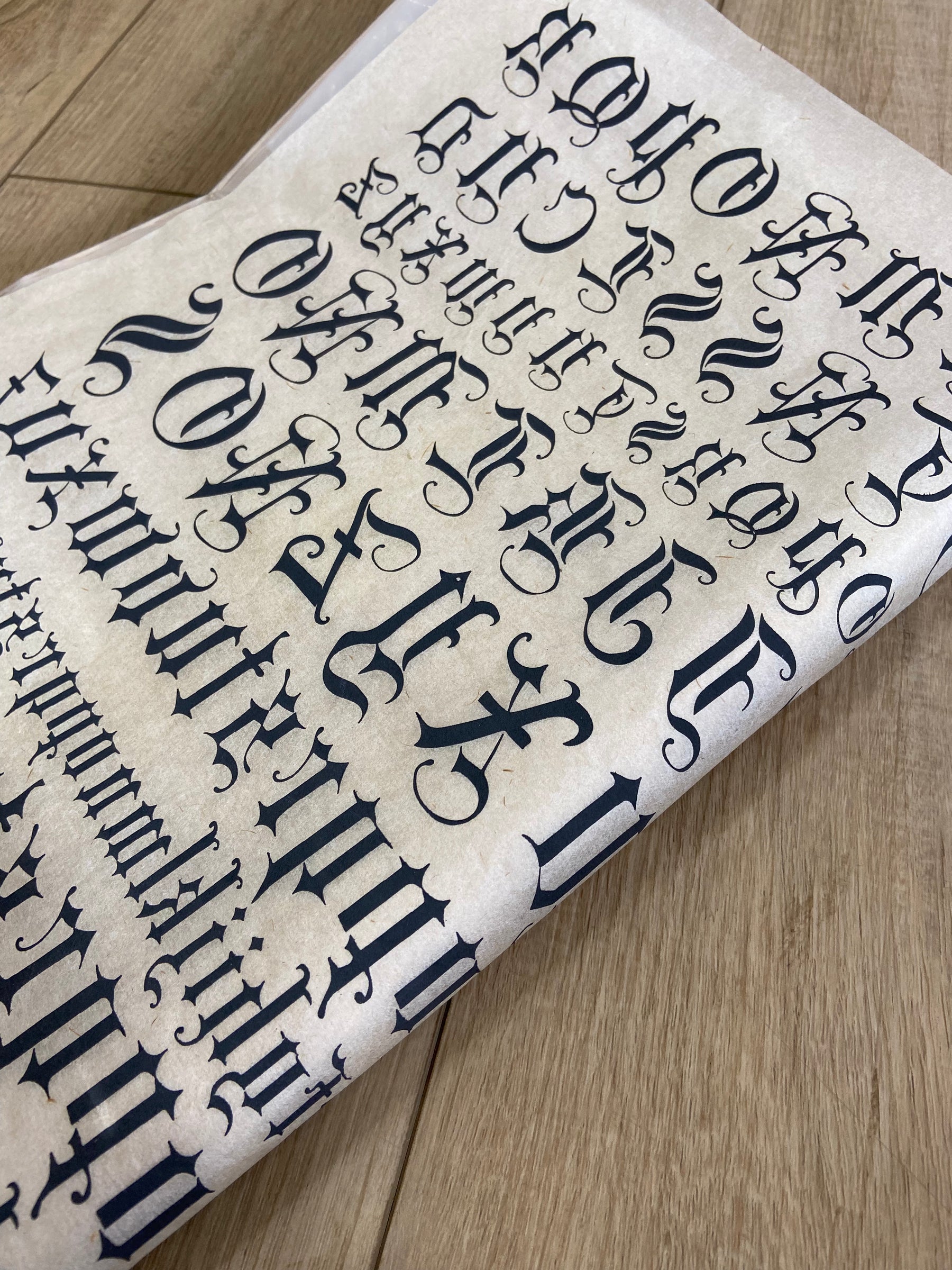 Old English - Underglaze Transfer Sheet