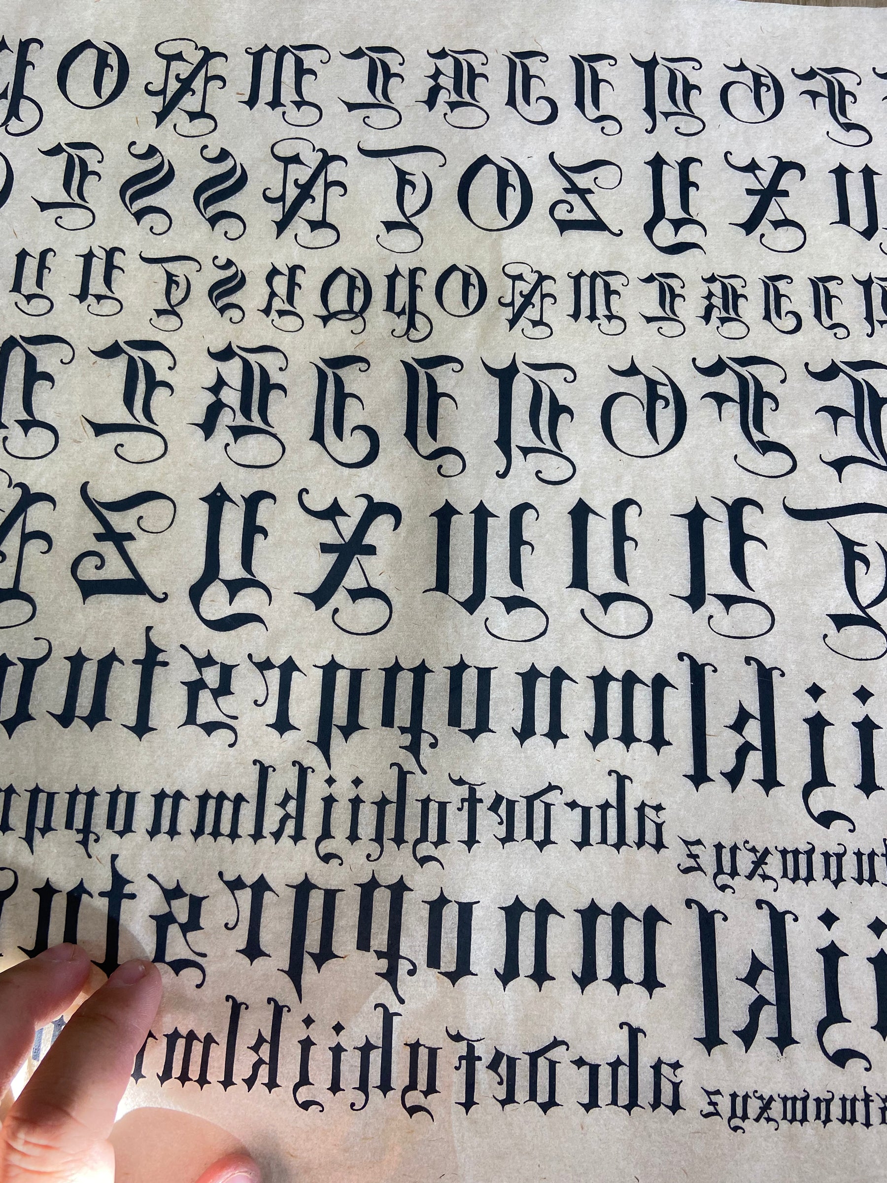 Old English - Underglaze Transfer Sheet