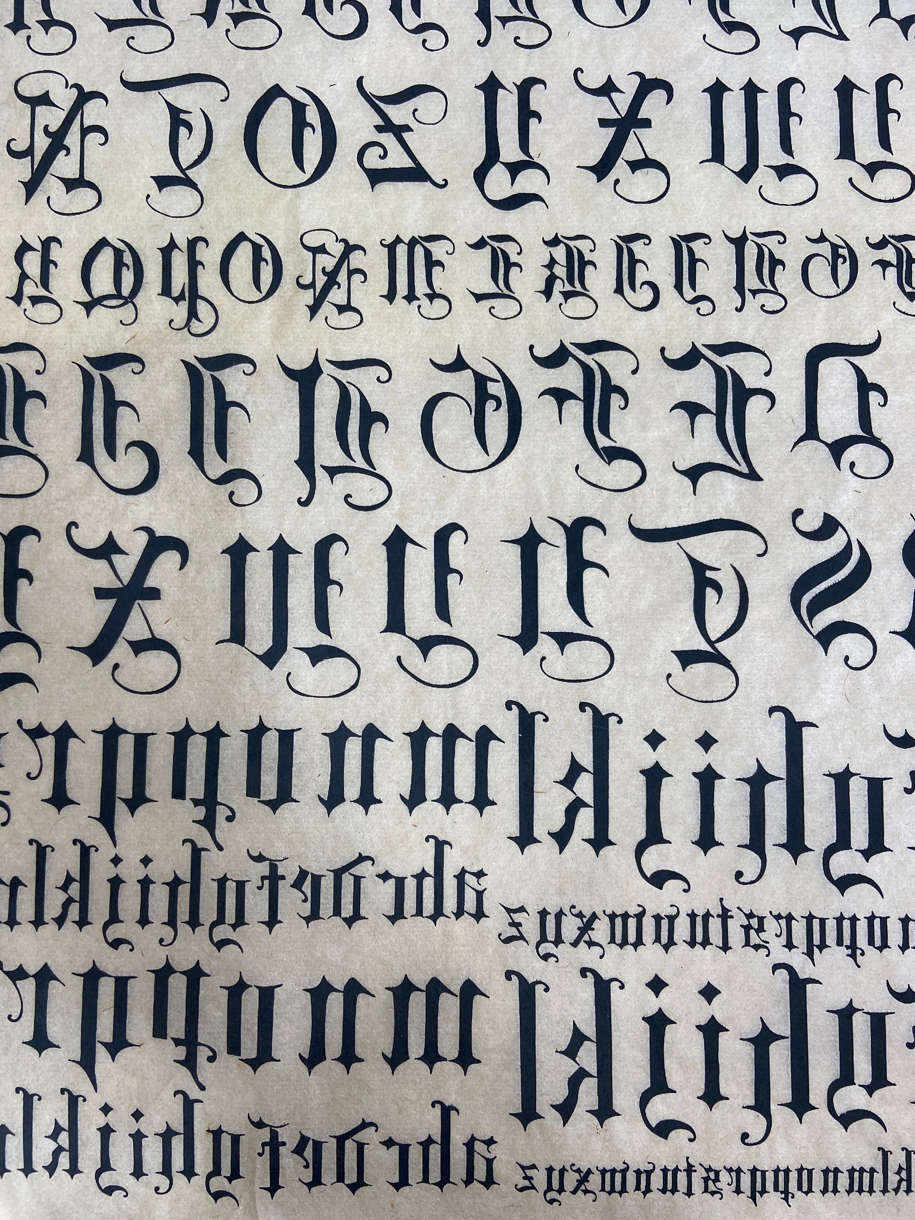 Old English - Underglaze Transfer Sheet