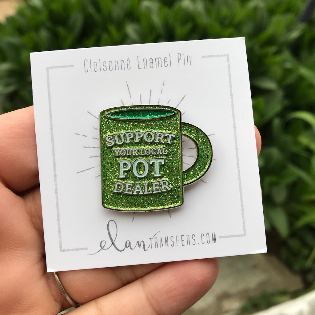 Pot Dealer Mug GLOW Enamel Pin