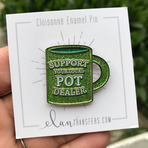 Pot Dealer Mug GLOW Enamel Pin
