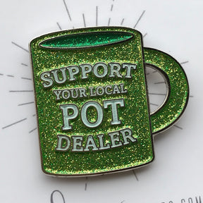 Pot Dealer Mug GLOW Enamel Pin